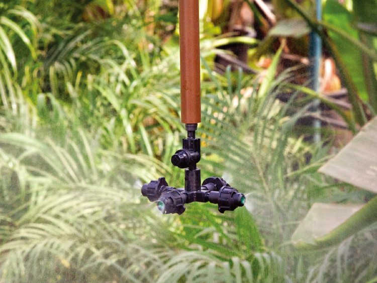 水道圧タイプ 簡易ミストの商品紹介 | 自動散水、人工竹垣、庭園資材の 