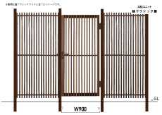 縞クラシック門扉フェンス
